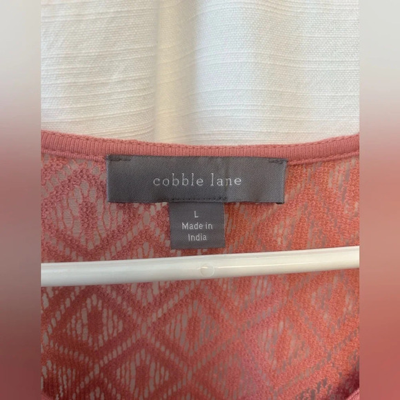 Cobble Lane long sleeve mauve pink blouse with lace detail size L - Picture 2 of 6